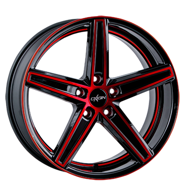 pneumatiky - 7.5x18 5x115 ET41 Oxigin 18 Concave rot red polish kmh-Wheels Rfky / Alu Konzole + drzk polomer b2b pneu