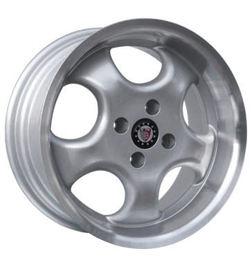 pneumatiky - 7x15 4x98 ET37 Platin P16AD silber silber randpoliert nemrznouc smes Rfky / Alu kmh-Wheels viditelnost disky