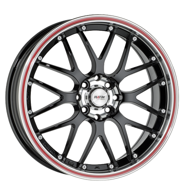 pneumatiky - 7x15 4x108 ET22 Platin P61 schwarz schwarz randpoliert roter Rand Offroad All Terrain Rfky / Alu Inspekcn balky + stavebnice motocykl Autodlna