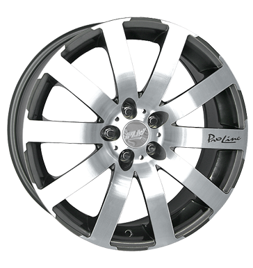 pneumatiky - 7.5x17 4x100 ET28 Proline PG grau / anthrazit Carbon brilliant poliert Tricka Rfky / Alu pilotn bundy korunn princ trhovisko