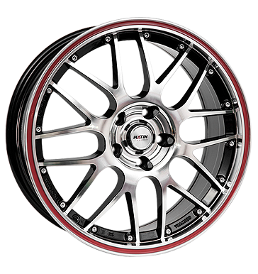 pneumatiky - 8x18 5x100 ET35 Platin P61 schwarz schwarz poliert roter Rand Chlazen - Air Rfky / Alu CARMANI hardtops disky