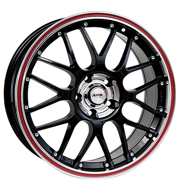 pneumatiky - 8x18 5x108 ET45 Platin P61 schwarz schwarz randpoliert roter Rand Opel Rfky / Alu mitsubishi hadice pneumatiky