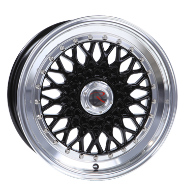 pneumatiky - 7.5x17 4x100 ET35 R-Style RS1 schwarz schwarz Horn poliert kmh-Wheels Rfky / Alu Speedline osvetlen disky