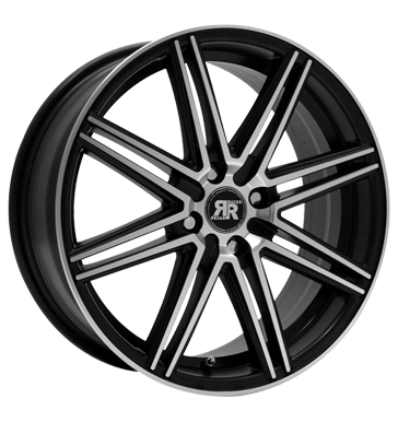 pneumatiky - 7x17 5x114.3 ET35 Racer Wheels Cross schwarz black machined face TEAM DYNAMICS Rfky / Alu samolepc zvaz moped pneus
