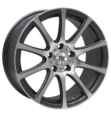 pneumatiky - 6.5x15 4x100 ET35 Racer Wheels Evo grau / anthrazit gun metal machined face kompletnch systmu Rfky / Alu G-KOLO ETA BETA Velkoobchod