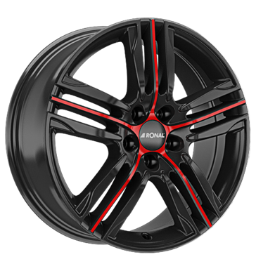 pneumatiky - 7.5x18 5x112 ET35 Ronal R57 MCR schwarz jetblack-red spoke Vestaven navigacn systmy Rfky / Alu Chlazen - Air Oldtimer dly velkoobchod s pneumatikami