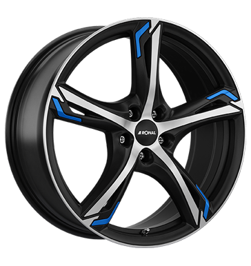 pneumatiky - 7.5x18 5x114.3 ET50 Ronal R62 Blue mehrfarbig jetblack-matt-frontkopiert blue Smoor Rfky / Alu snehov retezy kalhoty pneus