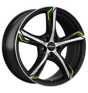 pneumatiky - 8.5x20 5x112 ET30 Ronal R62 Green mehrfarbig jetblack-matt-frontkopiert green regly pneumatik Rfky / Alu ozdobnmi kryty UNION pneus
