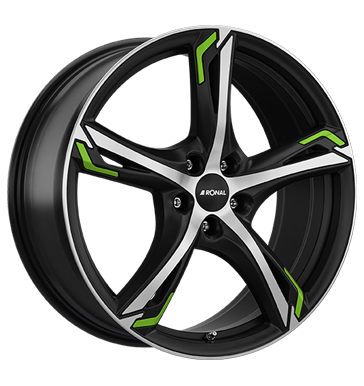 pneumatiky - 7.5x18 5x108 ET40 Ronal R62 Green mehrfarbig jetblack-matt-frontkopiert green GS-Wheels Rfky / Alu ETA BETA FONDMETAL b2b pneu