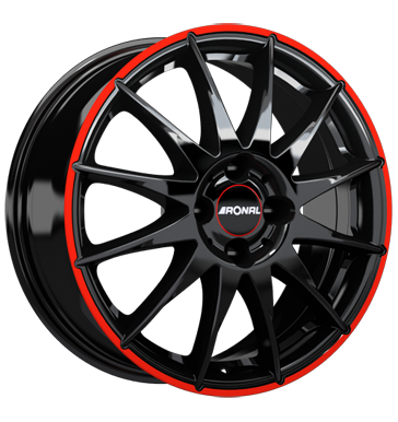 pneumatiky - 7x16 4x98 ET35 Ronal R54 MCR mehrfarbig jetblack-red rim Ecanto Rfky / Alu hasic prstroj sluzba pneumatiky