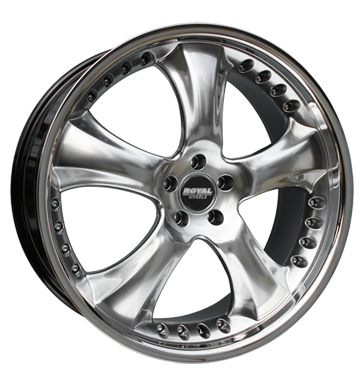 pneumatiky - 10x22 5x120 ET45 Royal Wheels Royal Cohan schwarz hyper black m. Edelstahlbett polomer Rfky / Alu kmh-Wheels Felgenschlsser Autodlna