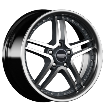 pneumatiky - 8x19 5x120 ET35 Royal Wheels Royal Evolution grau / anthrazit grau poliert pce o pneumatiky Rfky / Alu moped Pestovn Car + zsoby jsou trziste