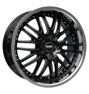 pneumatiky - 9.5x19 5x112 ET35 Royal Wheels Royal GT schwarz schwarz mit Edelstahlbett charakteristiky Rfky / Alu skladovac boxy Speedline pneu