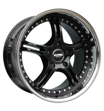pneumatiky - 11x19 5x130 ET40 Royal Wheels Royal Turbo schwarz schwarz mit Edelstahlbett Quad Rfky / Alu MB-DESIGN pneumatika pneumatiky