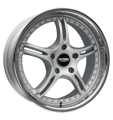 pneumatiky - 8.5x19 5x112 ET42 Royal Wheels Royal Turbo silber silber mit Edelstahlbett Lehk nkladn vuz cel rok Rfky / Alu ZENDER ocelov kola Hlinkov disky