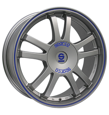 pneumatiky - 7.5x17 5x108 ET45 Sparco Rally silber matt silver tech + blauer Rand koncovky Rfky / Alu Zvedac pomucky + dolaru UNION pneu