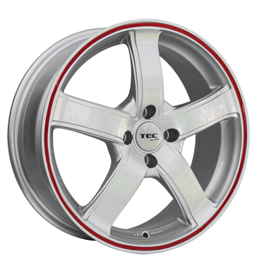 pneumatiky - 7.5x17 5x114.3 ET50 TEC Speedwheels AS1 silber kristall-silber mit rotem Ring Offroad Zimn 17.5 