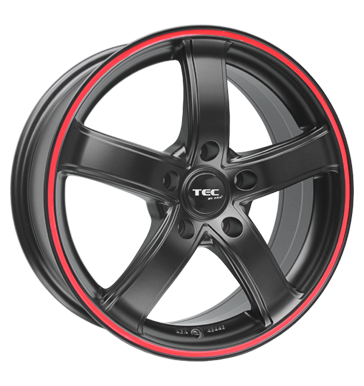 pneumatiky - 8x18 5x112 ET45 TEC Speedwheels AS1 schwarz schwarz seidenmatt mit rotem Ring prumyslov pneumatiky Rfky / Alu npis provozn zarzen Hlinkov disky