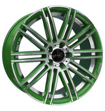 pneumatiky - 7.5x17 5x100 ET38 TEC Speedwheels AS3 grün race light green frontpoliert Smoor Rfky / Alu rukavice bocn parapet trhovisko