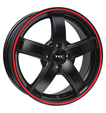 pneumatiky - 6.5x16 4x100 ET38 TEC Speedwheels AS1 schwarz schwarz seidenmatt mit rotem Ring Rondell Rfky / Alu regly pneumatik Wiechers SPORT b2b pneu