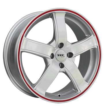 pneumatiky - 7x16 5x114.3 ET50 TEC Speedwheels AS1 silber kristall-silber mit rotem Ring Alustar Rfky / Alu chlapec subwoofer pneumatiky
