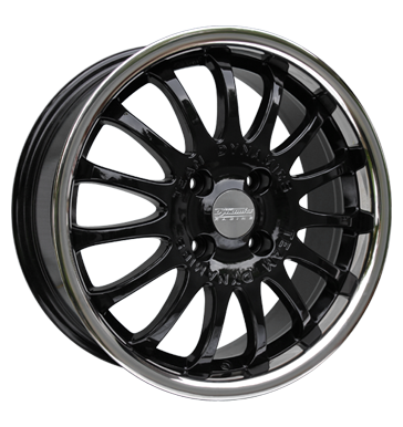 pneumatiky - 7.5x17 5x98 ET37 Team Dynamics Equinox schwarz gloss black + Edelstahlbett sluzba Rfky / Alu Kola / ocel trkolka Part Autodlna