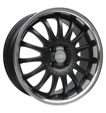 pneumatiky - 7.5x17 4x98 ET37 Team Dynamics Equinox schwarz racing-black + Edelstahlb. odevy Rfky / Alu Zimn kompletn kola (ocel) zvodn auto pneu