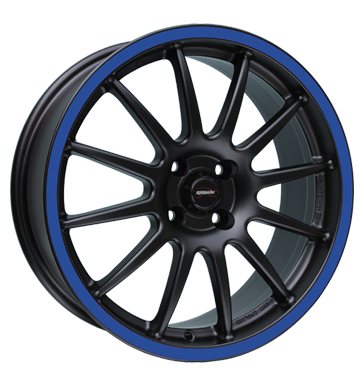 pneumatiky - 7x17 4x100 ET25 Team Dynamics Pro Race 1.2S schwarz racing-black + Felgenhorn blau replika Rfky / Alu EXCENTRI Offroad letn disky