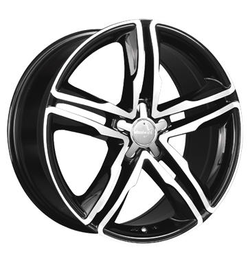 pneumatiky - 7.5x17 5x112 ET35 Wheelworld WH11a schwarz schwarz hochglanz poliert FONDMETAL Rfky / Alu ventil cepice ANZIO pneu